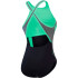 Bañador de Natación Speedo Mujer High Neck Splice Cross Back Negro/Verde