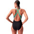 Bañador de Natación Speedo Mujer High Neck Splice Cross Back Negro/Verde