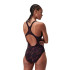 Bañador de Natación Speedo Mujer Hyperboom Allover Medalist Negro/Morado/ Rojo