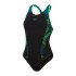 Bañador de Natación Speedo Placement Laneback Mujer Negro/Teal