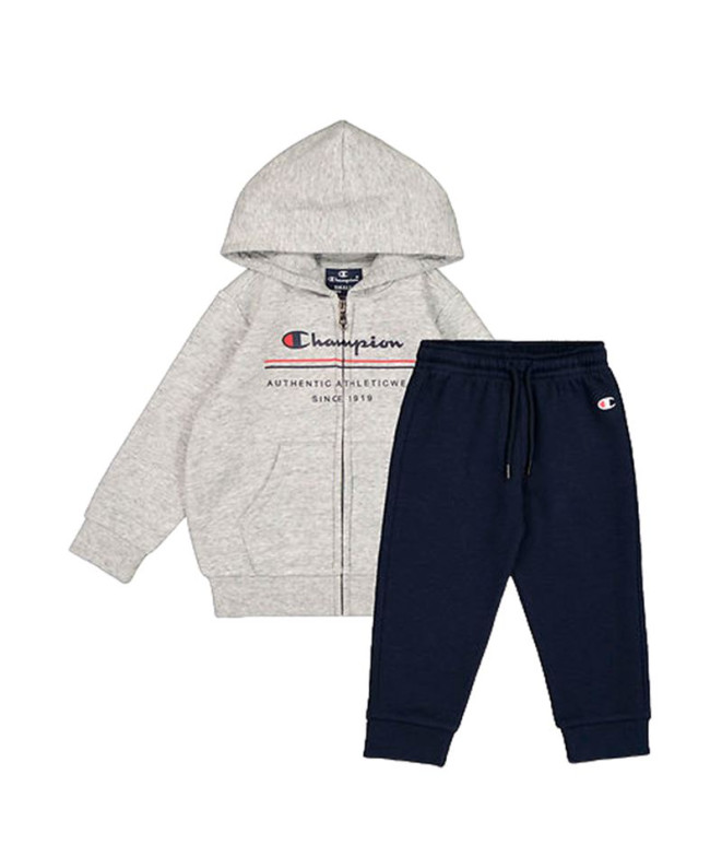 Conjunto Champion Hooded Full Zip Suit Bebés Gris