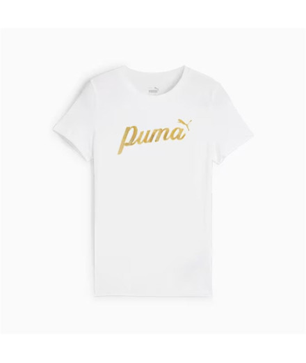 Camiseta Puma Essentials+ Script Metallic G Niña...