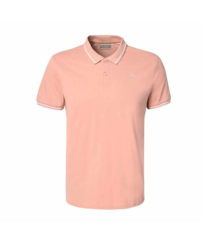 Polo Kappa Ezio Korporate Pink Misty Blanco Hombre