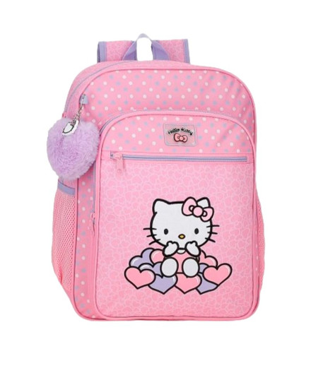 Mochila 38Cm.Hello Kitty Hearts & Dots Rosa