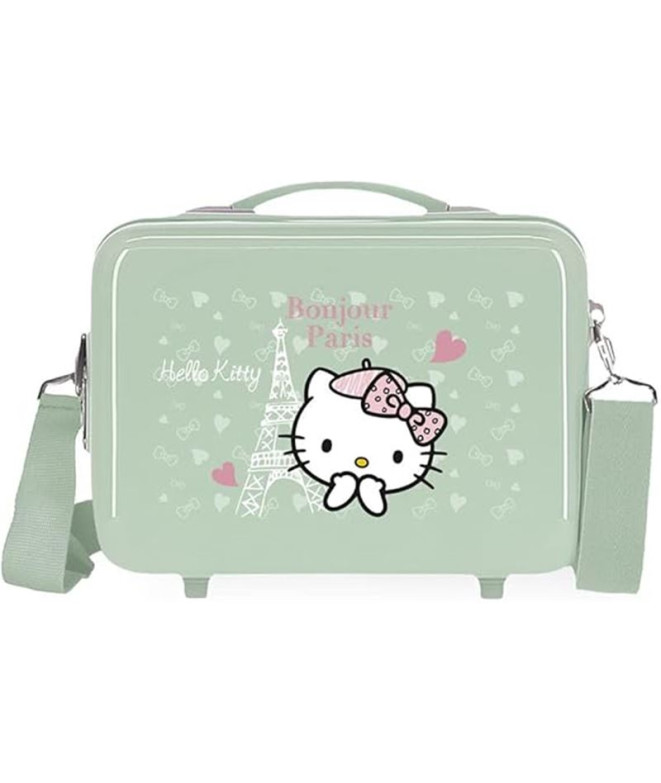 Neceser Adap. Abs Hello Kitty Paris Verde