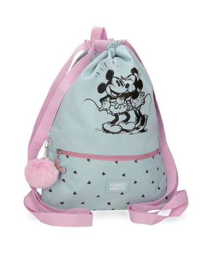 Gym Sac Disney Gym Sac W/Zipper Mickey Y Minnie Kisses Azul