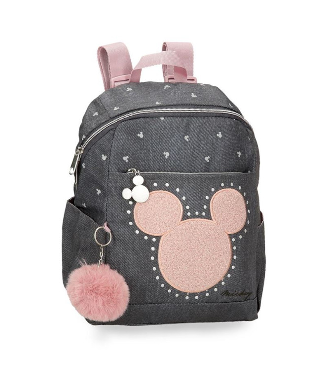 Mochila Disney Backpack 35Cm. Mickey Studs Negro