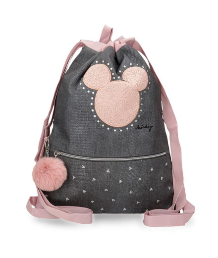 Gym Sac Disney Gym Sac W/Zipper Mickey Studs Negro