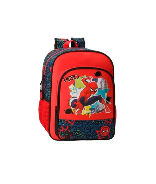 Mochila Marvel Adap. 40Cm. Spiderman Urban Rojo