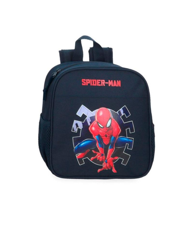 Mochila Marvel 25 Cm. Spiderman Attack Negro