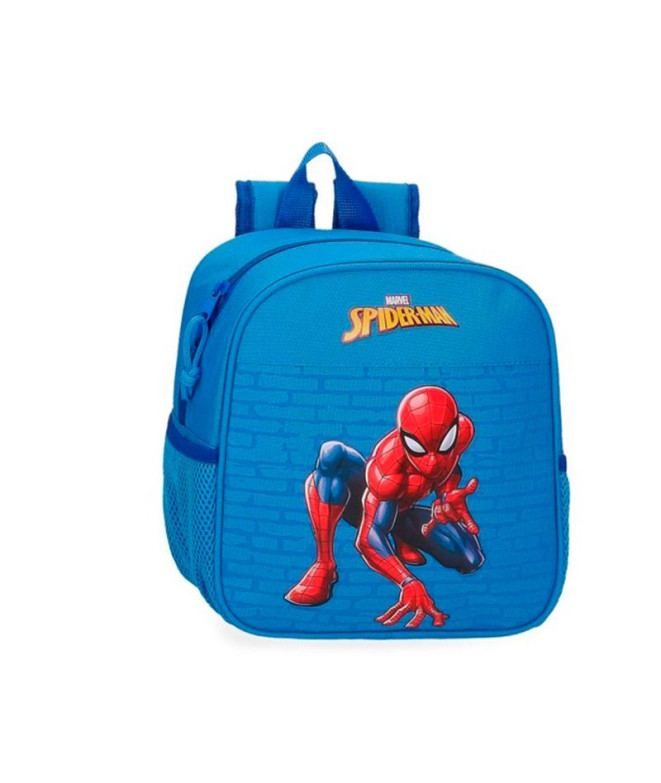 Mochila Marvel Adap.25 Cm. Spiderman Vigilant Azul