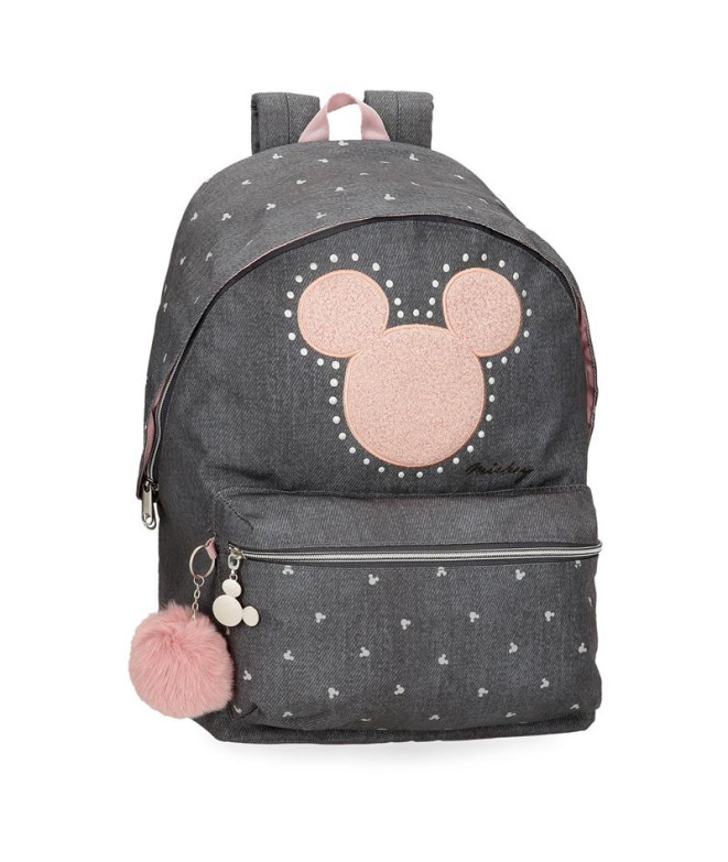 Mochila Disney Backpack 44Cm. Mickey Studs Negro