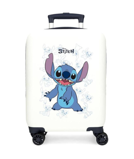 Trolley Disney Abs Suitcase 50 Cm.4R Happy Stitch Blanco