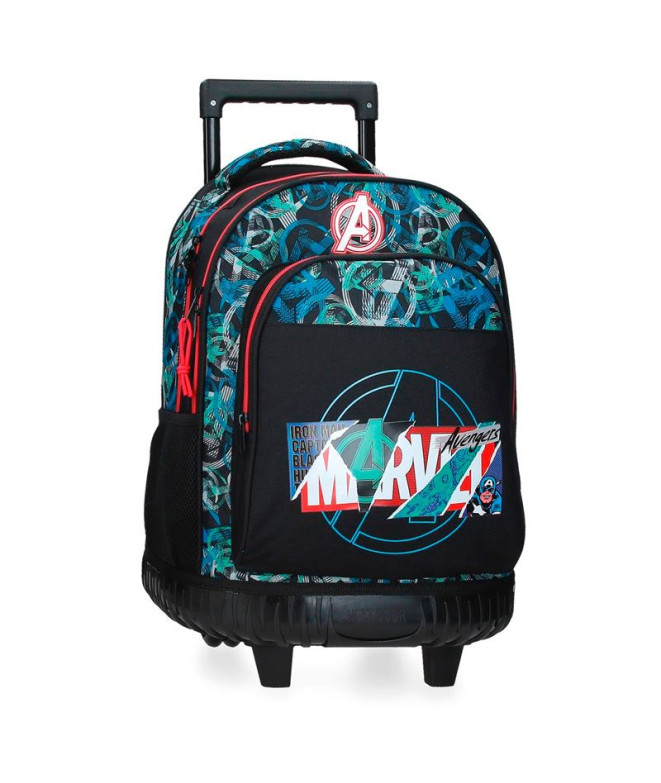 Mochila Marvel Compact 2R. Marvel Shield Negro