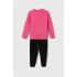 Conjunto adidas Little Essentials Logo Jogger Set Fleece Infantil Rosa