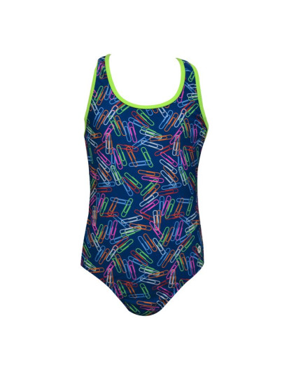 Bañador de Natación Ras Clips Classic Back Niña Azul Denim