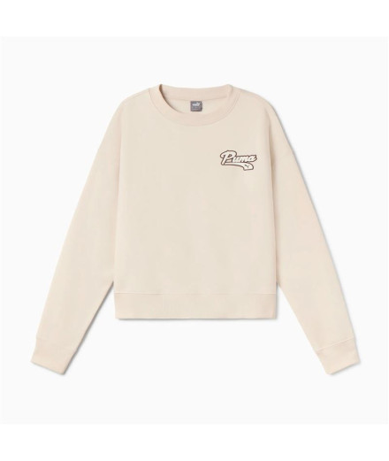 Sudadera Puma Script Crew Fl Mujer