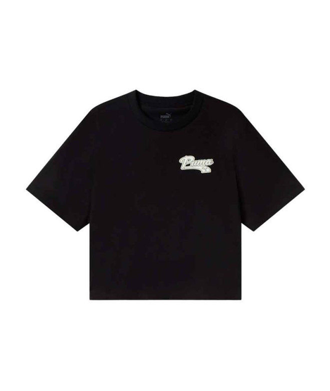 Camiseta Puma Puma Script Mujer Negro