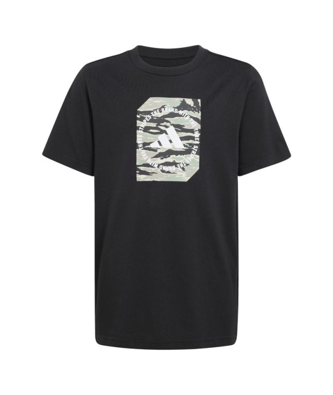 Camiseta adidas Camo Box Niño Negro