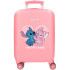 Trolley Disney Abs Suitcase 50 Cm.4R Stitch One Of A Kind Pink Rosa