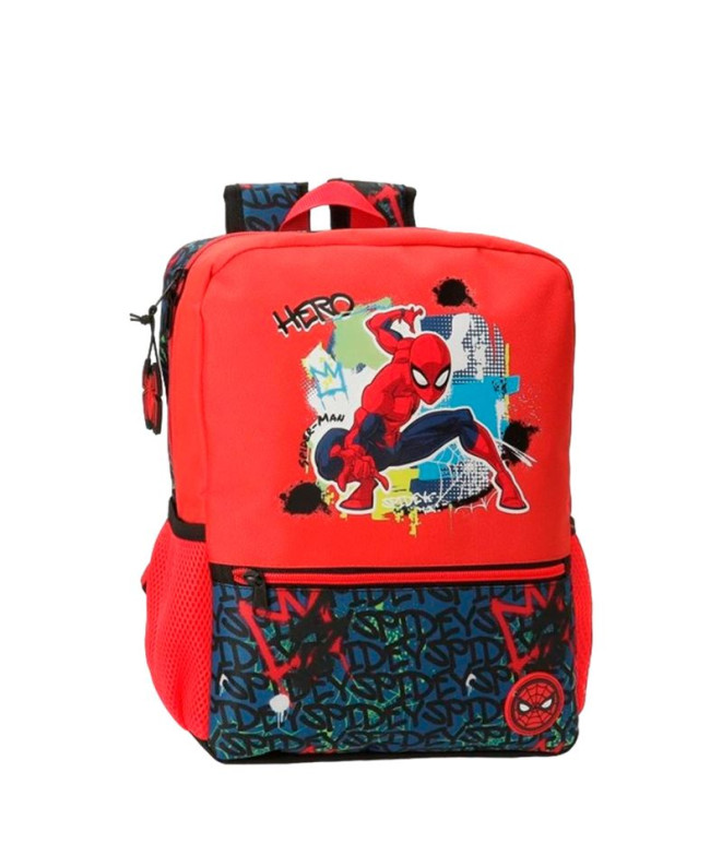 Mochila Marvel Adap. 33Cm. Spiderman Urban Rojo