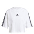 Camiseta adidas Essentials Cotton Loose 3Bandas Mujer Blanco/Negro