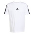 Camiseta adidas 3 Bandas Single Hombre Blanco/Negro