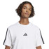 Camiseta adidas 3 Bandas Single Hombre Blanco/Negro