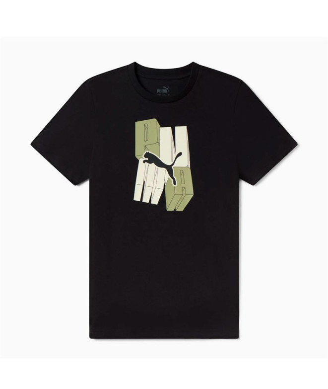 Camiseta Puma Essentials+ Graphic Niño Negro