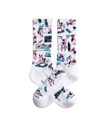 Calcetines Jimmy Lion Athletic - Jethro Pattern Blanco