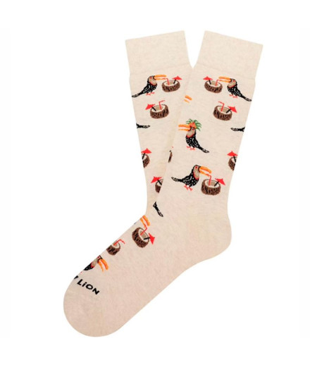 Calcetines Jimmy Lion Tropical Toucan Beige