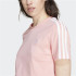 Camiseta adidas Essentials Slim 3 Bandas Mujer Rosa