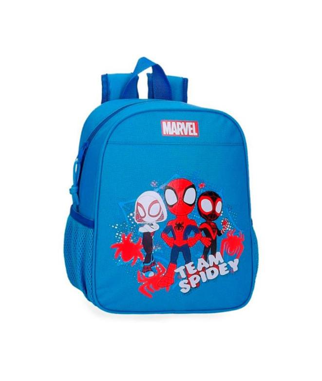 Mochila Marvel Adap.28 Cm. Team Spidey Azul