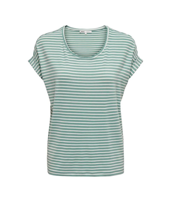 Camiseta Only moster Stripe S/S Jadeite Mujer