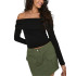 Camiseta Only Onllive Love L/S Off Shoulder Cs Mujer Black
