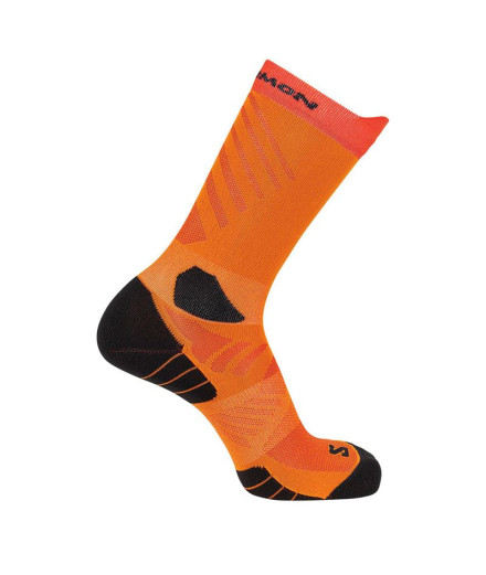 Calcetines de Trail Salomon Aero Crew Red Orange/Turmeric