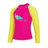 Camiseta de Natación Zoggs Long Sleeve Zip Sun Top Niña Amarillo/Rosa