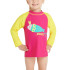 Camiseta de Natación Zoggs Long Sleeve Zip Sun Top Niña Amarillo/Rosa
