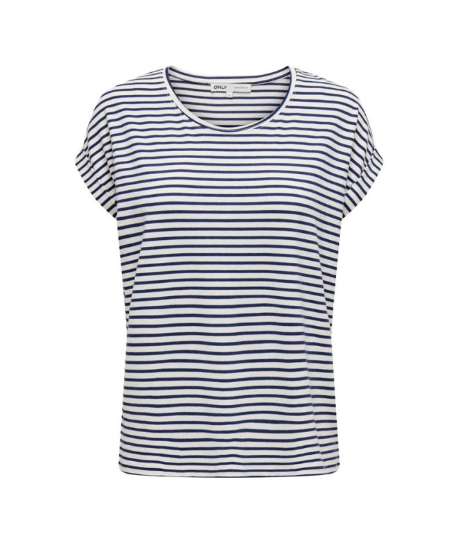 Camiseta Only Onlmoster Stripe S/S O-Neck Cloud...