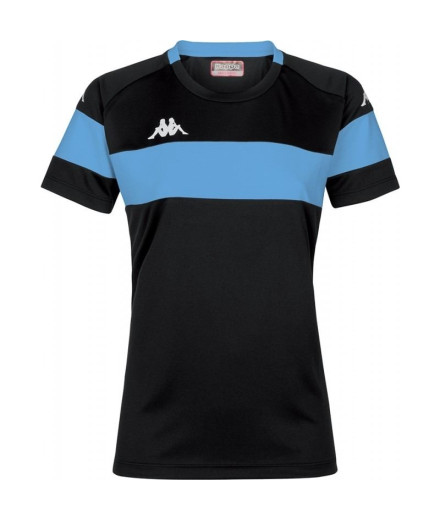 Camiseta de Fútbol Kappa Dareta Mujer Black/Blue Sky