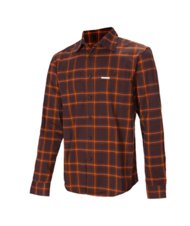 Camisa Trangoworld Zernez Hombre Marrón/Naranja