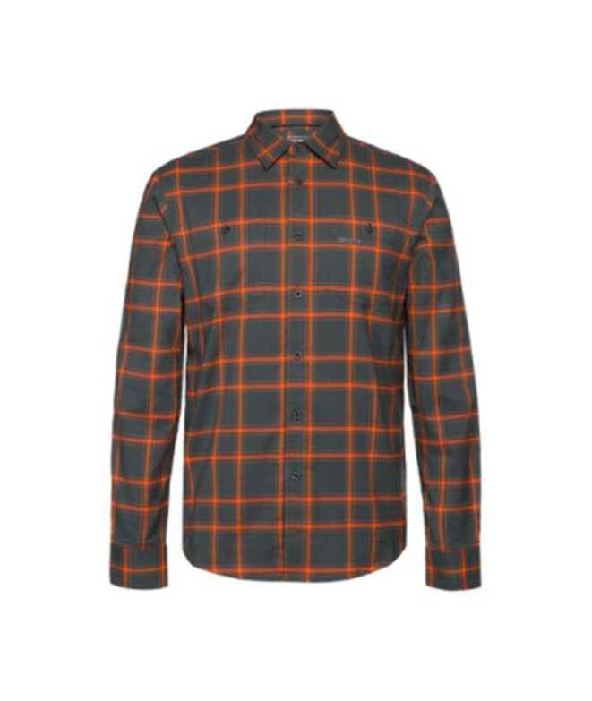 Camisa Trangoworld Zernez Hombre Gris/Naranja