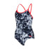 Bañador de Natación Zoggs Marble Sprintback Niña Negro Front Lined