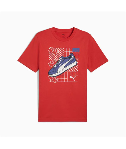 Camiseta Puma Graphics Sneaker Hombre Rojo Fire