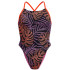 Bañador Speedo Allover Digital Tie Back Mujer Leaf Spring - Anthracita