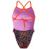 Bañador Speedo Allover Digital Tie Back Mujer Leaf Spring - Anthracita