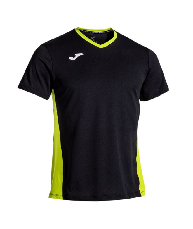 Camiseta de Tenis Joma Court Hombre Negro/Verde