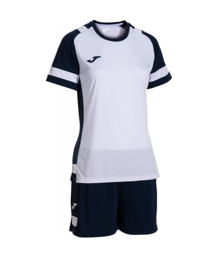 Conjunto de Fútbol Joma Lider Mujer Blanco/Azul Oscuro