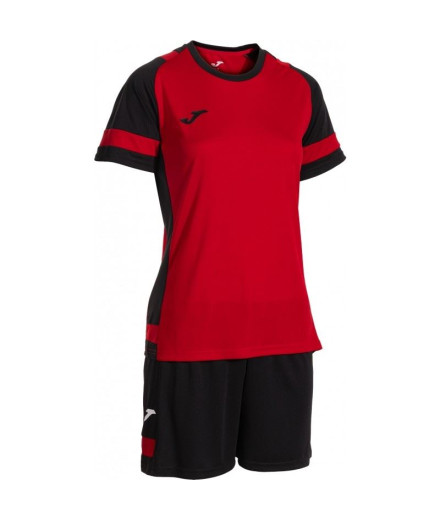 Conjunto de Fútbol Joma Lider Mujer Rojo/Negro