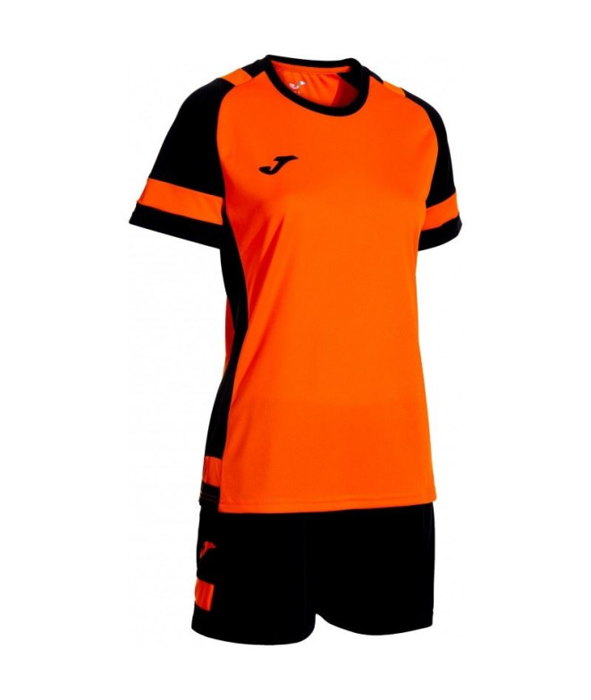Conjunto de Fútbol Joma Lider Mujer Naranja/Negro